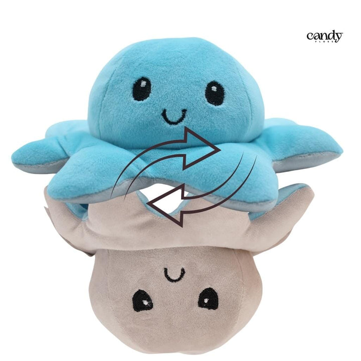 Reversible Happy And Sad Octopus Soft Toys