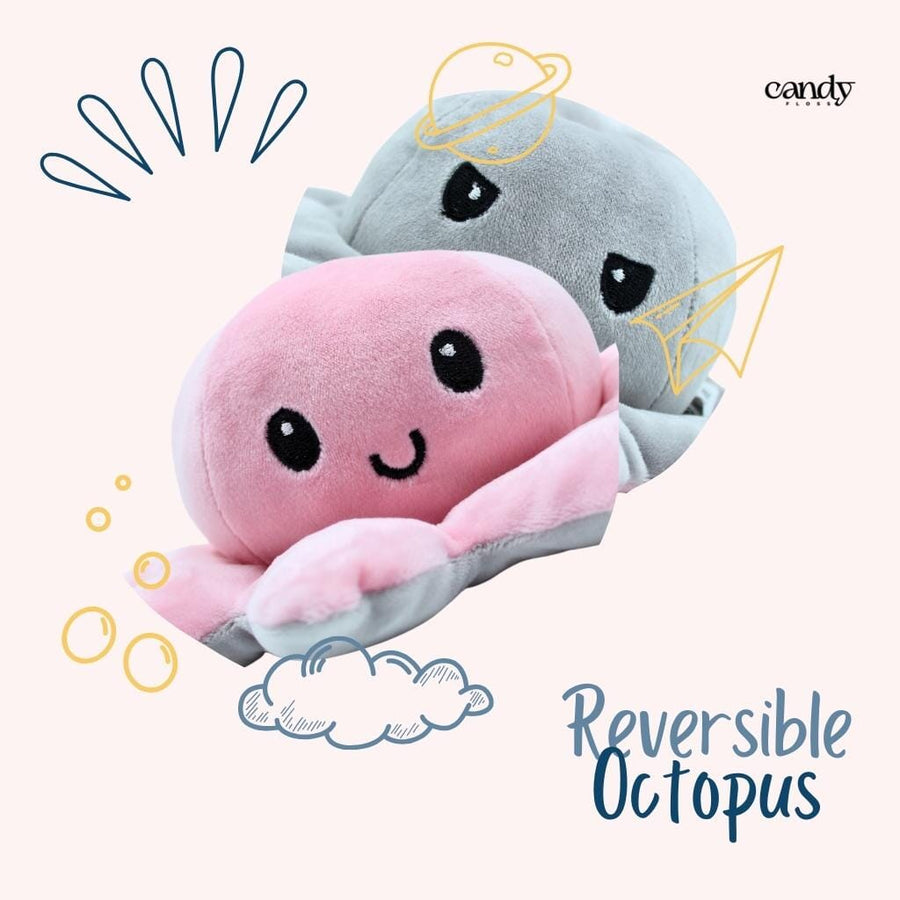 Reversible Happy And Sad Octopus Soft Toys