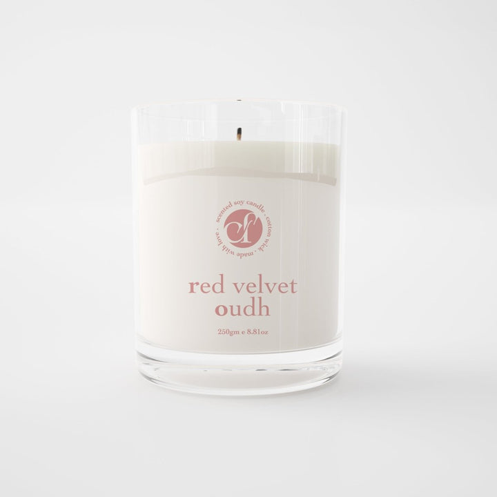 Scented Soy Candle - Red Velvet Oudh (250 GM) Scented Candles