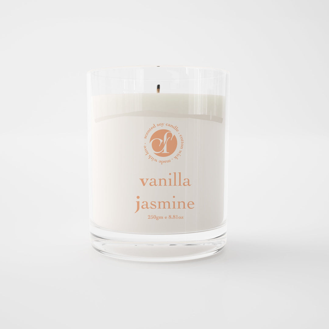 Scented Soy Candle - Vanilla Jasmine (250 GM) scented candles CandyFlossstores 
