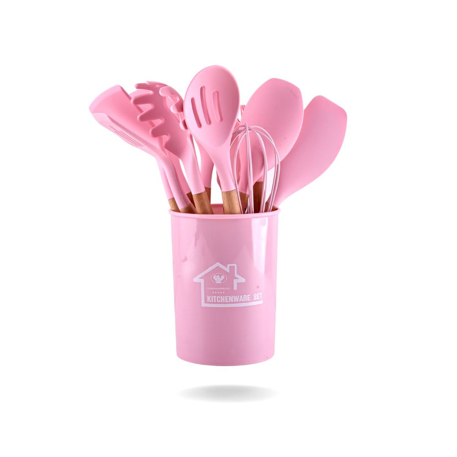 SILICONE SPATULA SET OF 12 Kitchenware CandyFlossstores PINK 