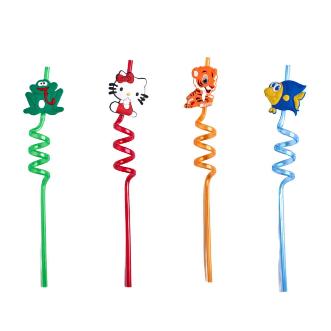 SPIRAL STRAW - SET OF 4 Drinking Straws & Stirrers CandyFlossstores ANIMAL 