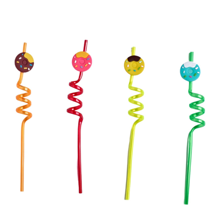 SPIRAL STRAW - SET OF 4 Drinking Straws & Stirrers CandyFlossstores DONUT 