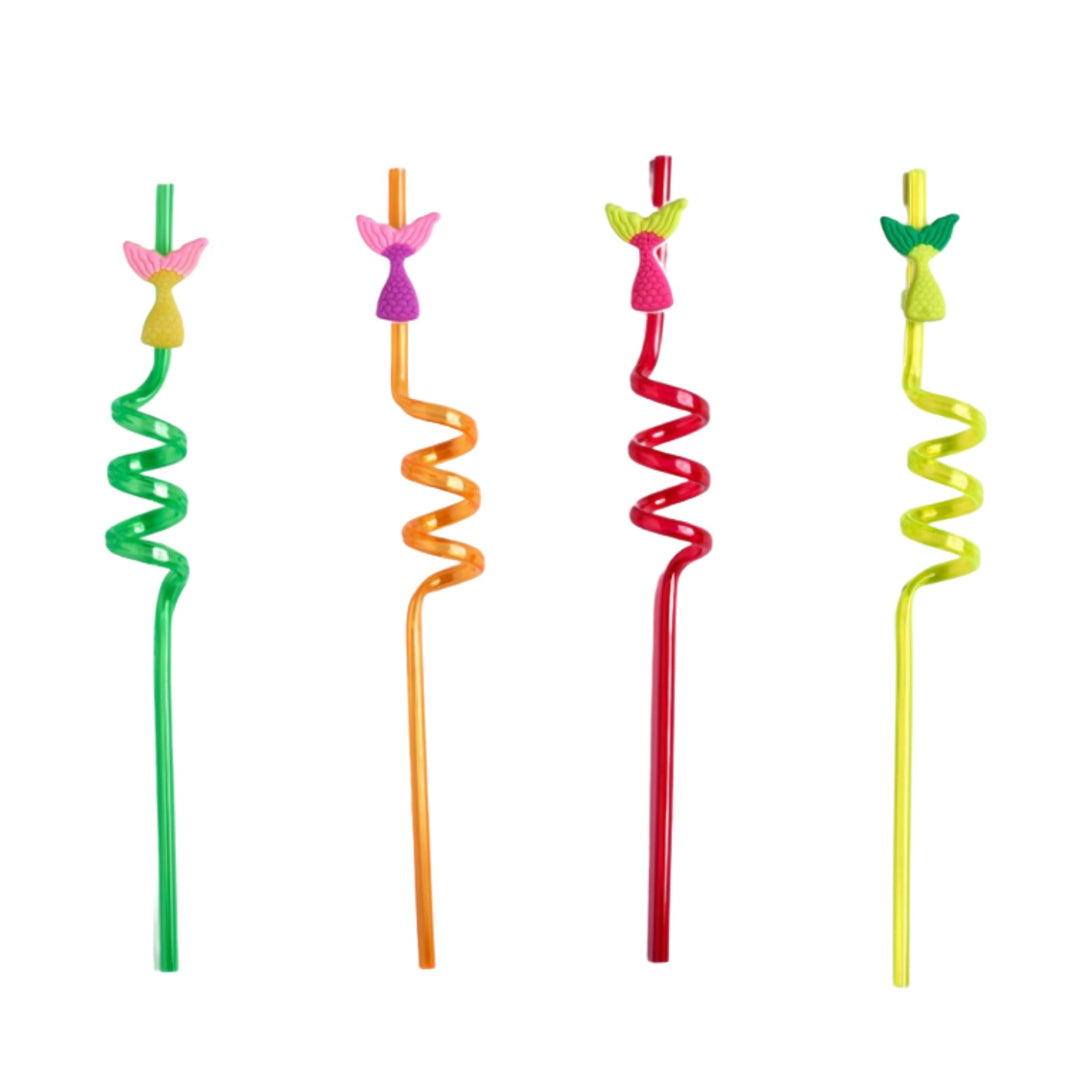 SPIRAL STRAW - SET OF 4 Drinking Straws & Stirrers CandyFlossstores FISH 