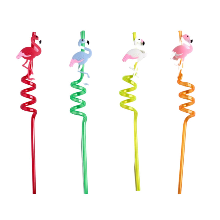 SPIRAL STRAW - SET OF 4 Drinking Straws & Stirrers CandyFlossstores FLAMINGO 