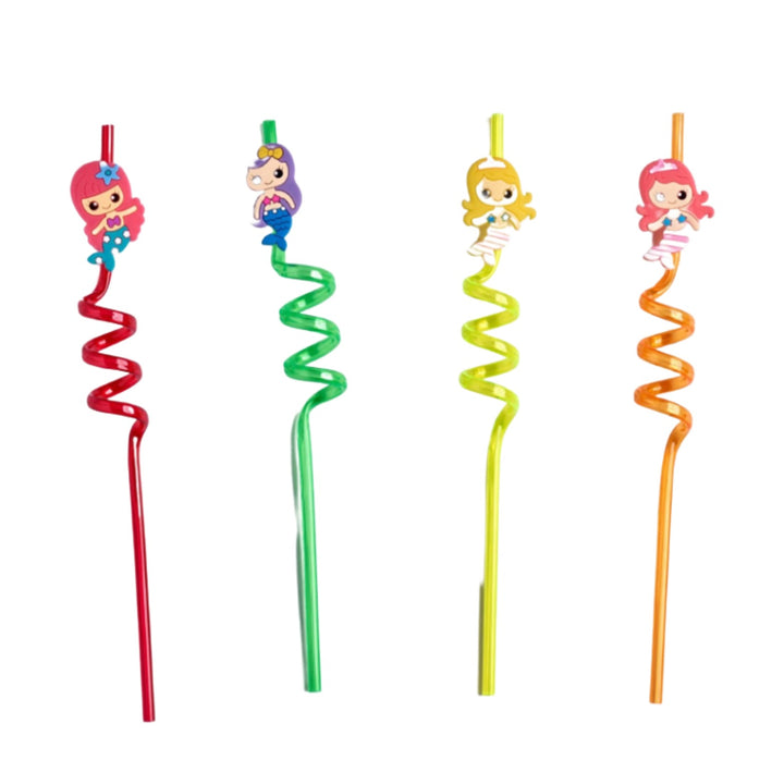 SPIRAL STRAW - SET OF 4 Drinking Straws & Stirrers CandyFlossstores MERMAID 