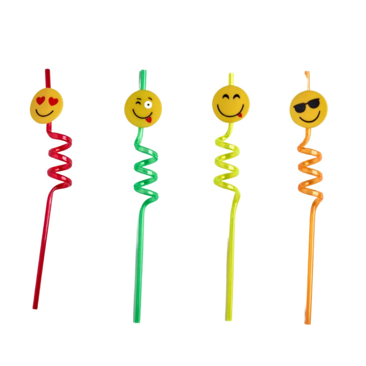 SPIRAL STRAW - SET OF 4 Drinking Straws & Stirrers CandyFlossstores SMILEY 