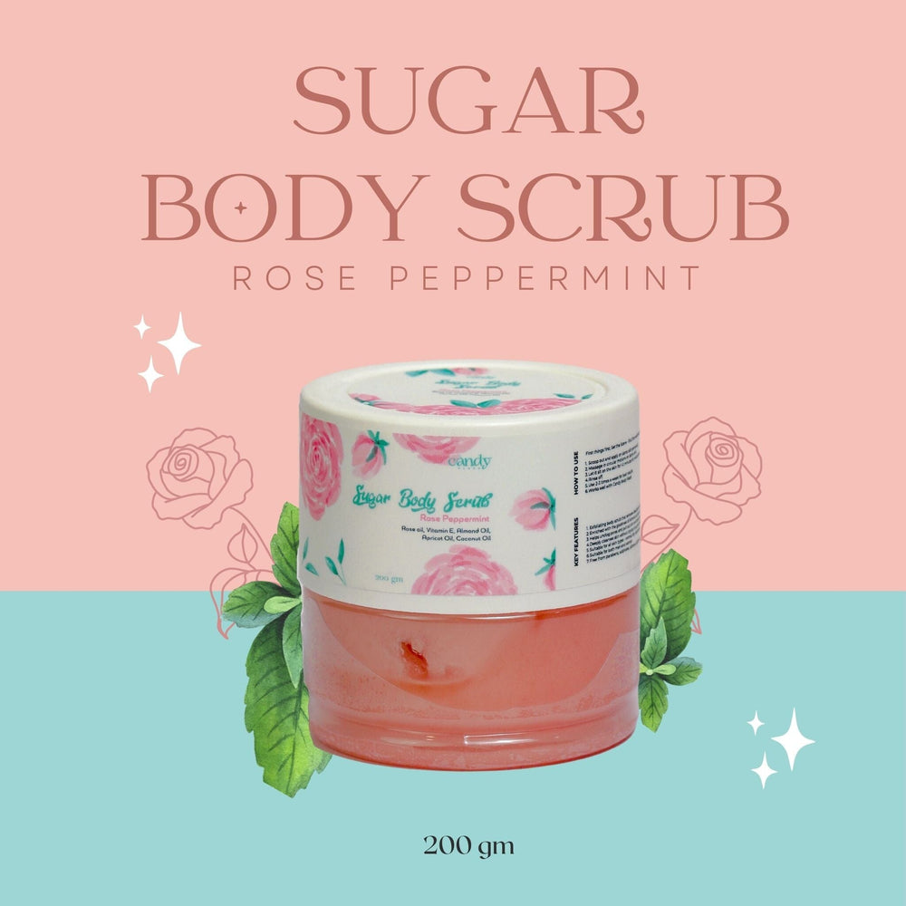 Sugar Body Scrub - Rose Peppermint (200 gm) Bath Salt CandyFlossstores 