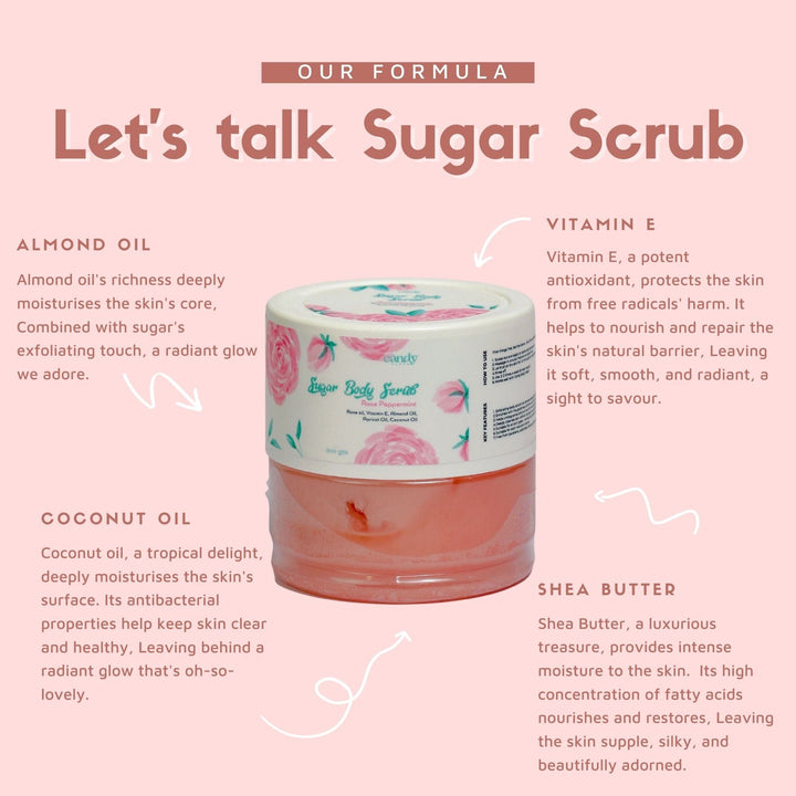 Sugar Body Scrub - Rose Peppermint (200 gm) Bath Salt CandyFlossstores 