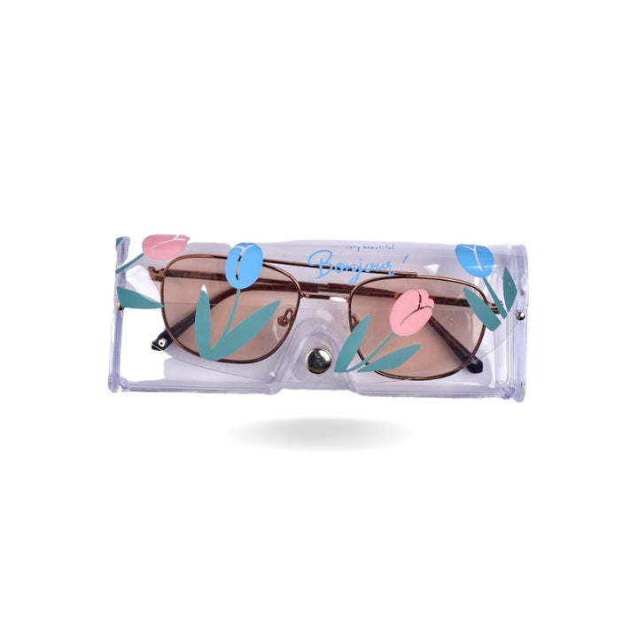 SUNGLASS CASE Eyewear Cases & Holders CandyFlossstores BLUE PEACH FLOWER 