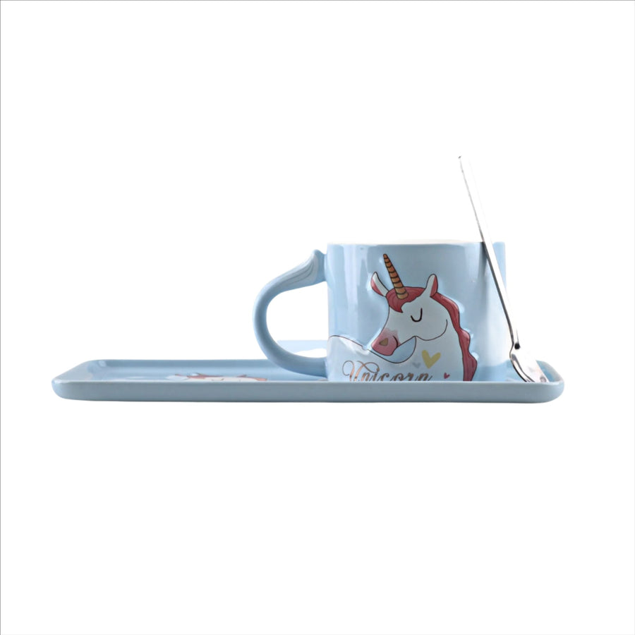 UNICORN CUP AND SAUCER CandyFlossstores BLUE 