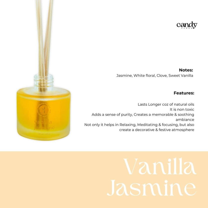 Vanilla Jasmine - Reed diffuser reed diffuser CandyFlossstores 